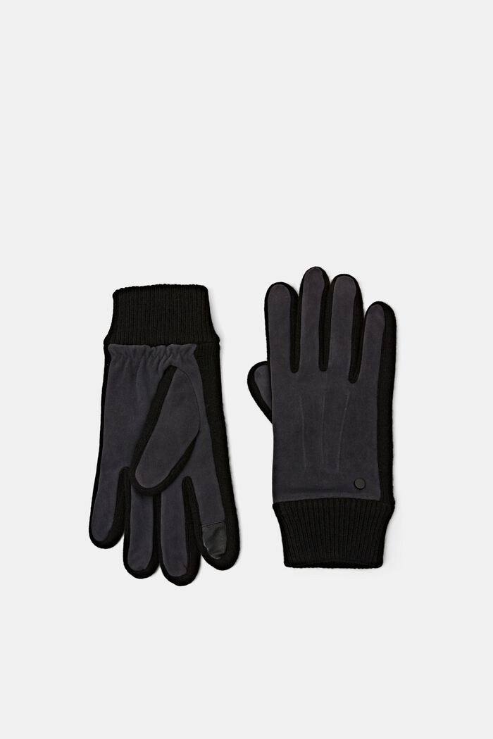 Wool Suede Gloves, ANTHRACITE, detail image number 0