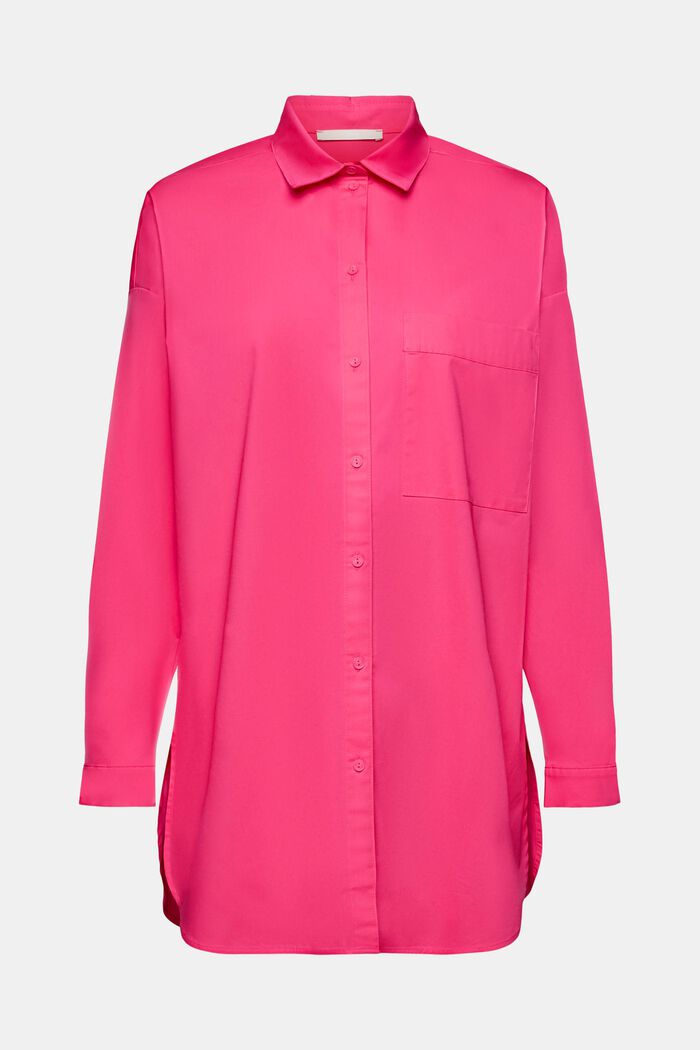 Cotton blouse with a pocket, PINK FUCHSIA, detail image number 7
