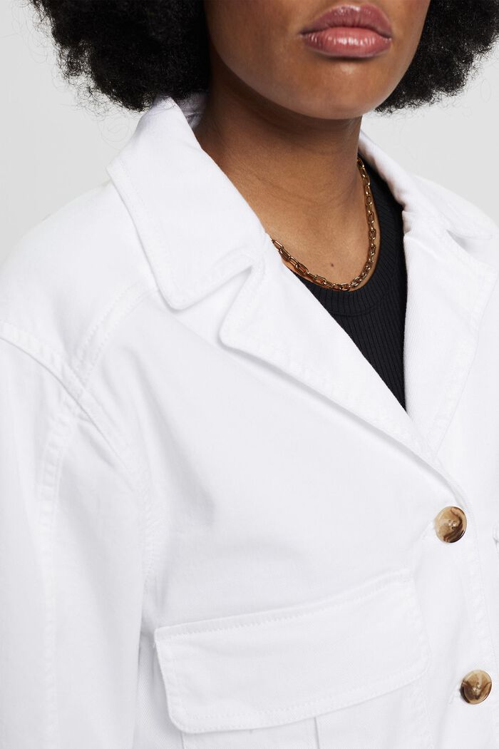 Oversized denim jacket, WHITE, detail image number 2