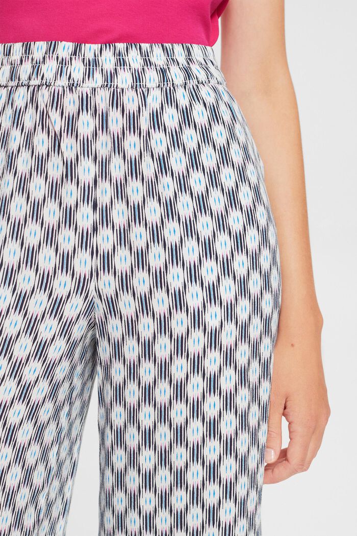 Patterned wide leg trousers, OFF WHITE, detail image number 3