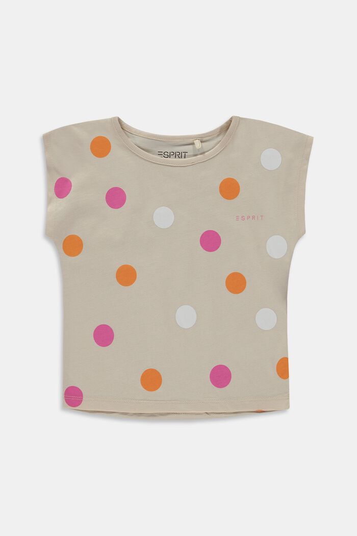 T-shirt with polka dot print, LIGHT BEIGE, detail image number 0
