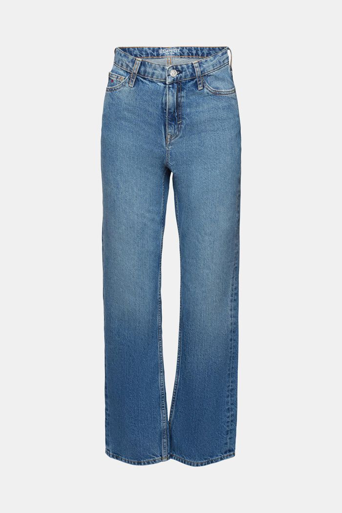 High-Rise Retro Straight Jeans, BLUE MEDIUM WASHED, detail image number 7