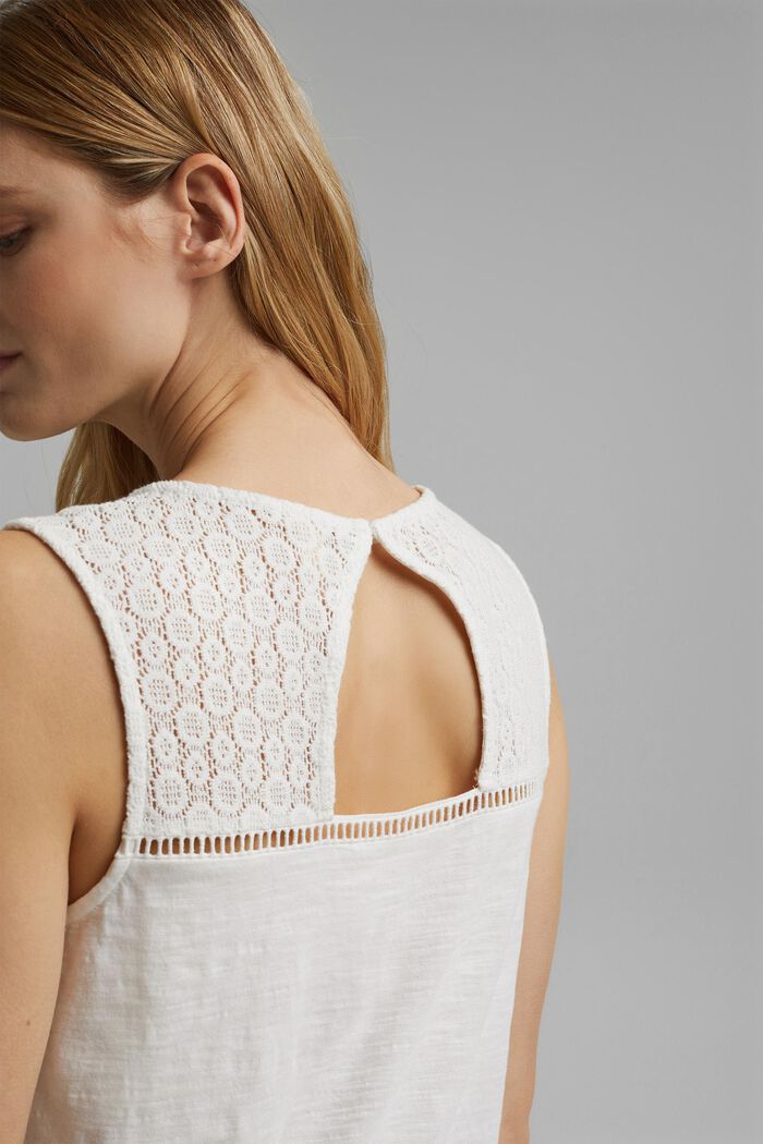 Vest with crocheted lace, OFF WHITE, detail image number 2