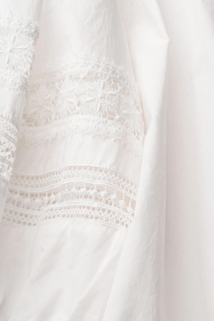 Blouse with lace, WHITE, detail image number 6