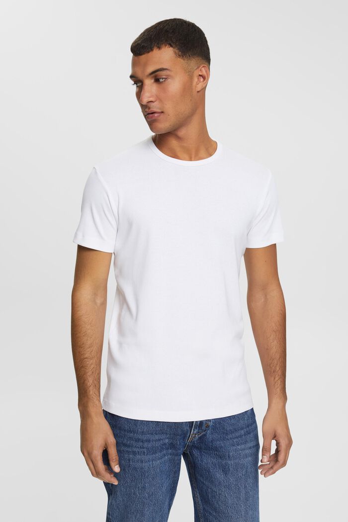 Slim fit jersey t-shirt, WHITE, overview