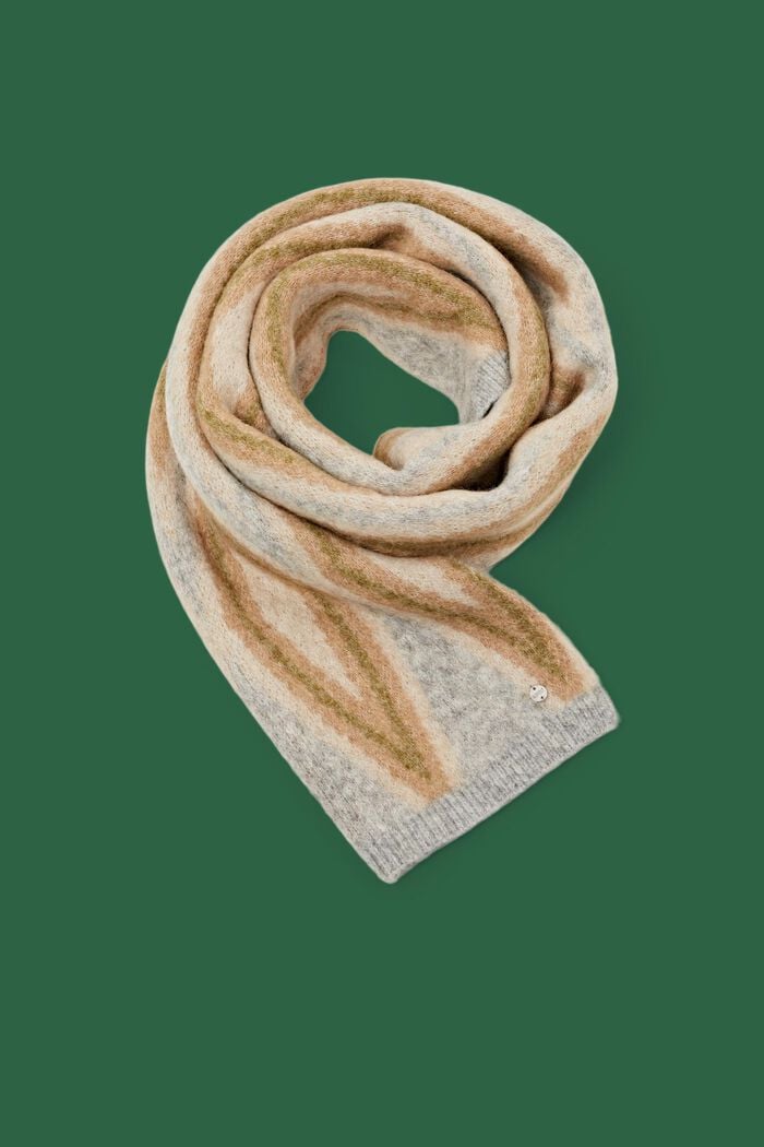 Wool-Mohair Blend Scarf, LIGHT GREY, detail image number 0
