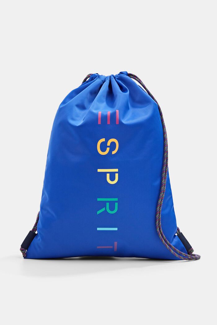 Sports bag with a colourful logo print, BRIGHT BLUE, overview
