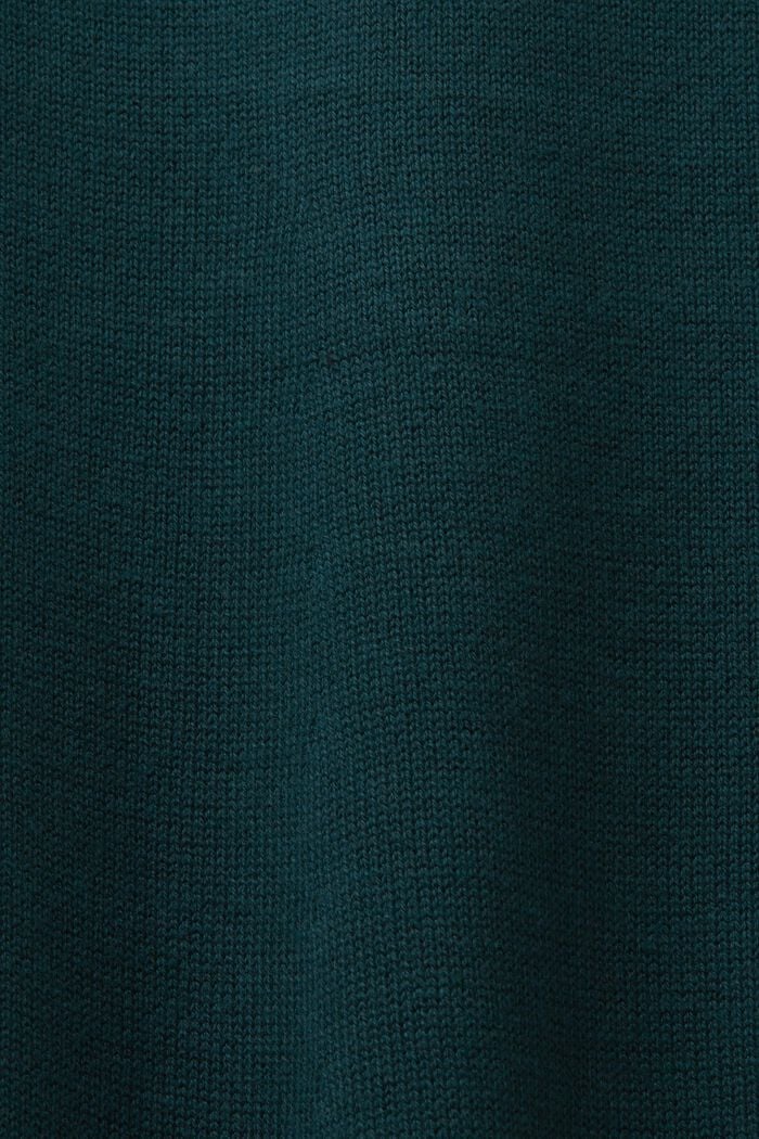 Turtleneck Knit Mini Dress, EMERALD GREEN, detail image number 4