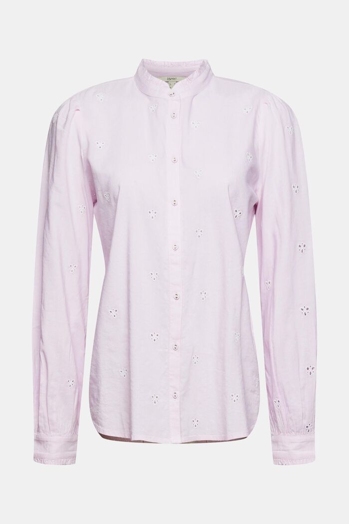 Broderie anglaise detail blouse, LENZING™ ECOVERO™, PINK, detail image number 6