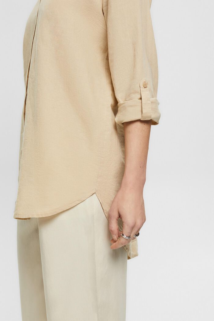 Linen blend oversized blouse, SAND, detail image number 0