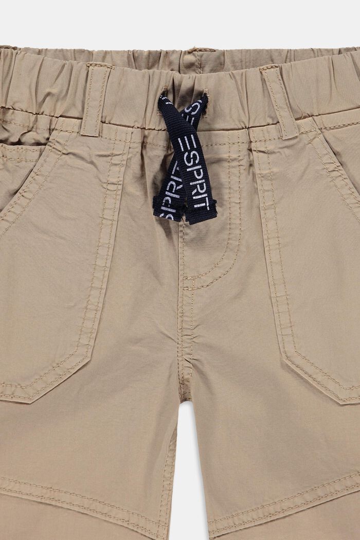 Woven shorts with elasticated drawstring waistband, CAMEL, detail image number 2