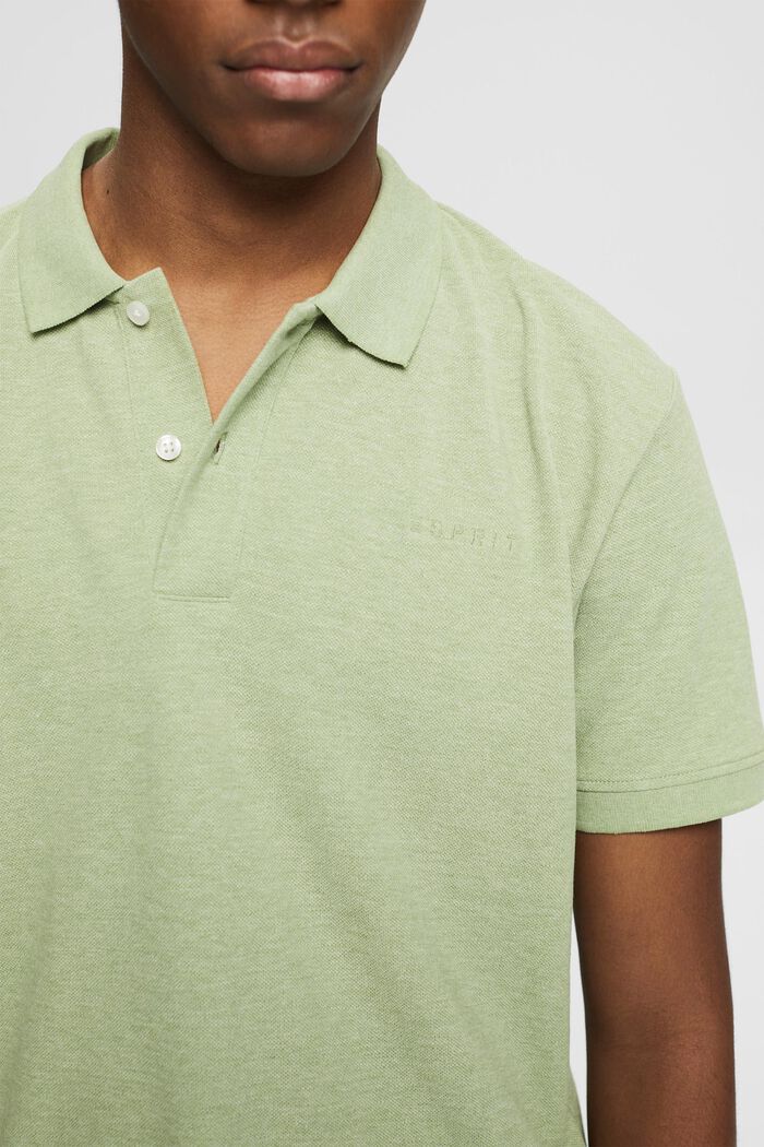 Polo shirt in an organic cotton blend, LEAF GREEN, detail image number 1