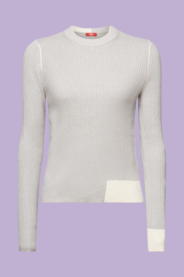 Rib-Knit Sweater, LIGHT GREY, detail image number 7