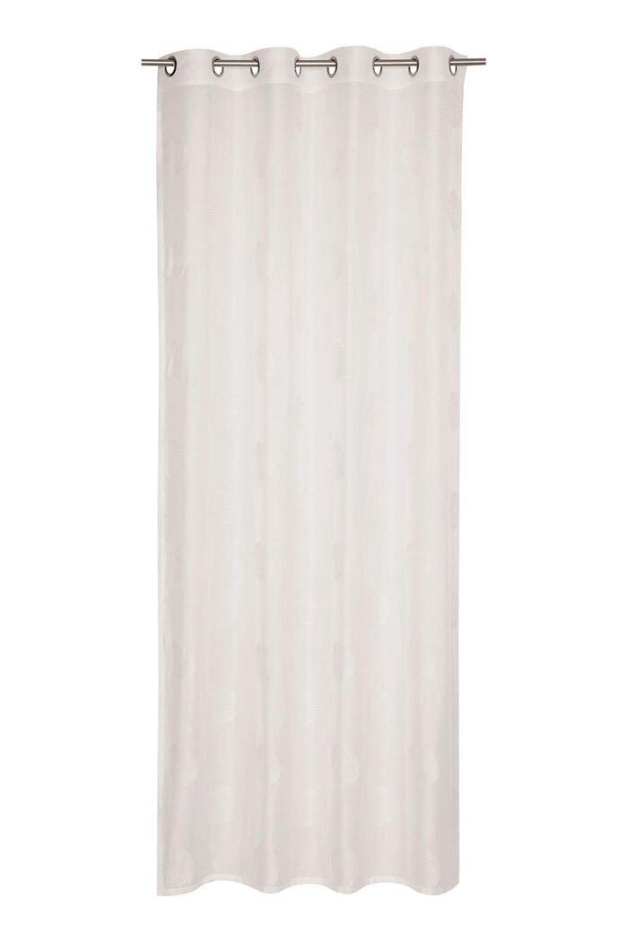 Sheer eyelet curtain with embroidery, WHITE, overview