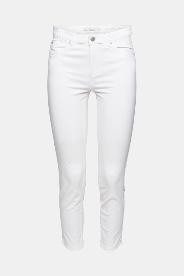 Stretch cotton trousers, WHITE, overview