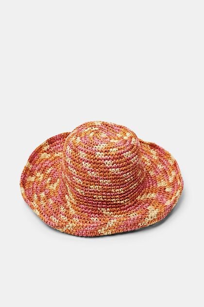 Marled-Effect Straw Bucket Hat