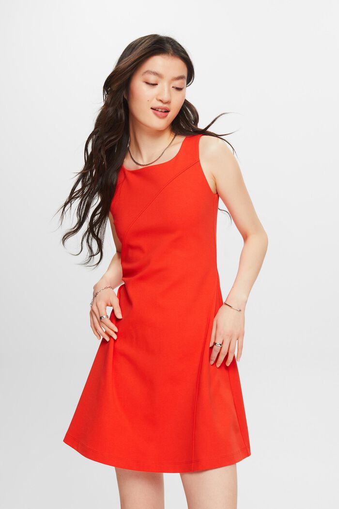 Sleeveless Punto Mini Dress, RED, detail image number 2