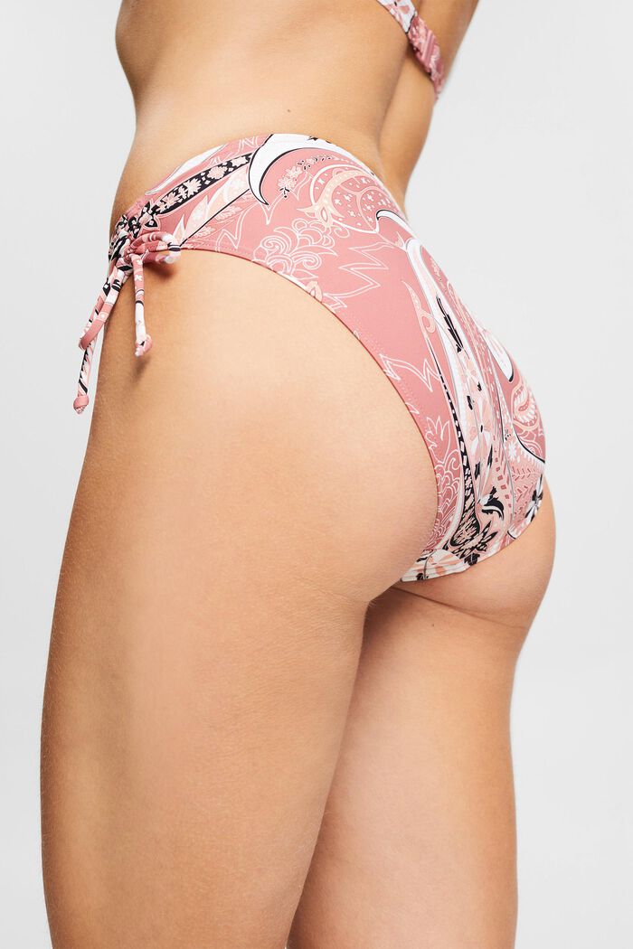 Made of recycled material: bikini briefs with a paisley print, BLUSH, detail image number 4