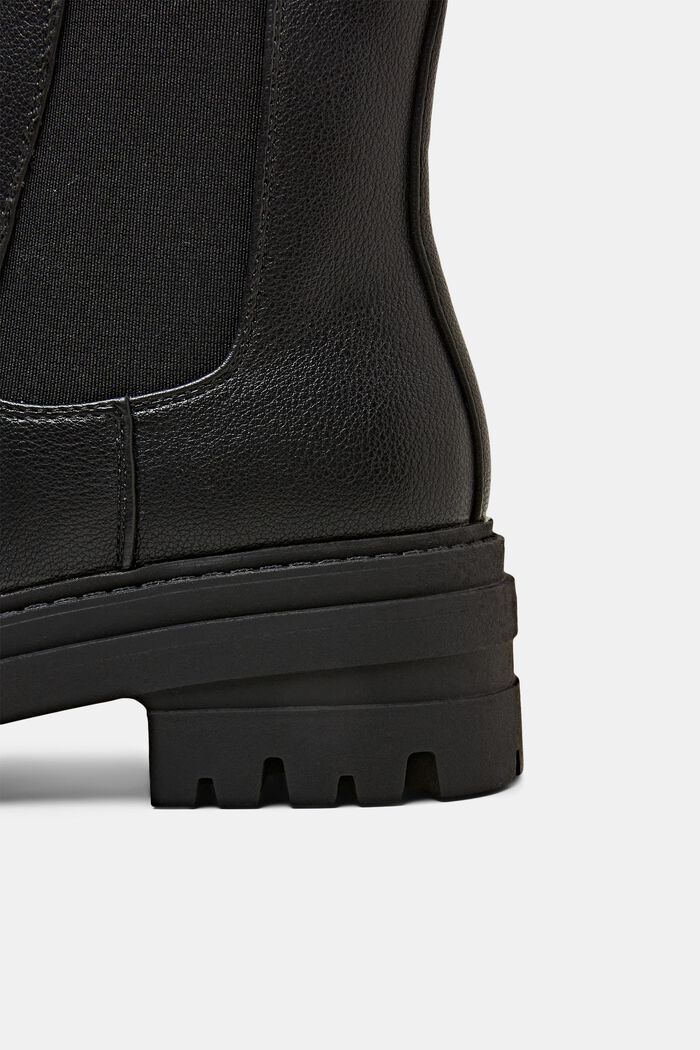 Chunky faux leather boots, BLACK, detail image number 3