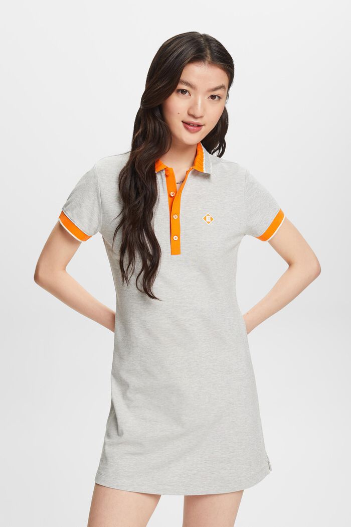 Polo T-Shirt Mini Dress, LIGHT GREY, detail image number 0