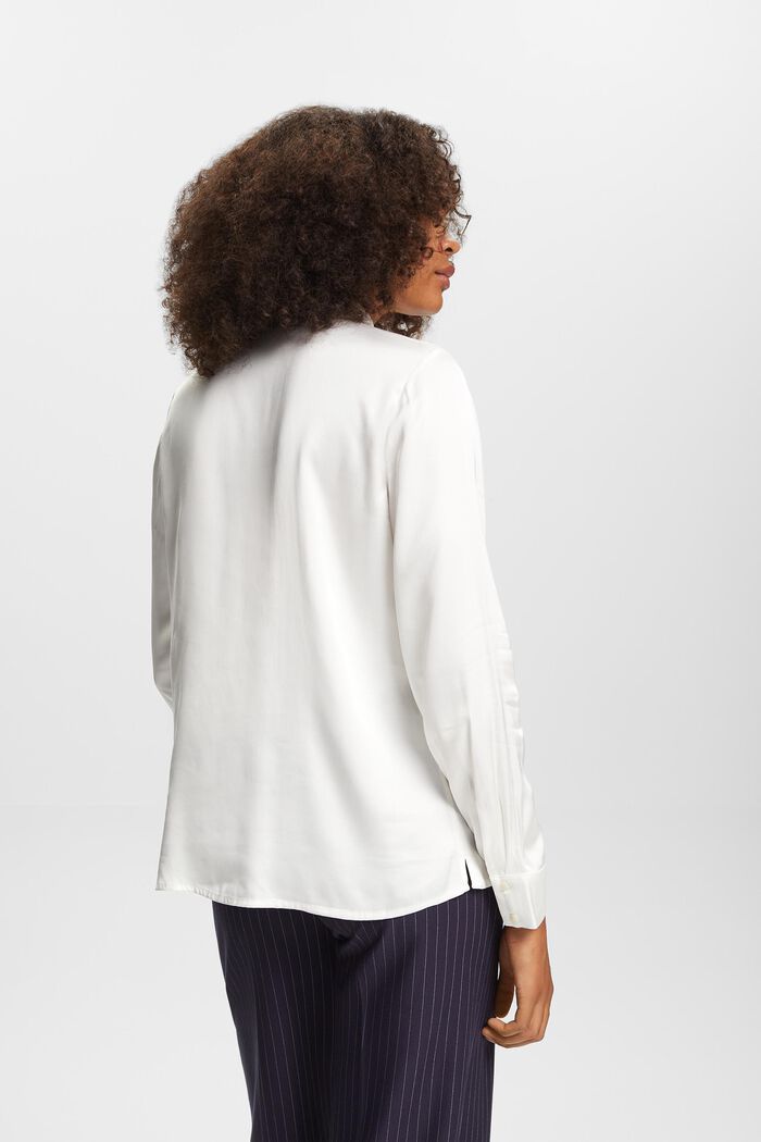 Long-Sleeve Satin Blouse, OFF WHITE, detail image number 3