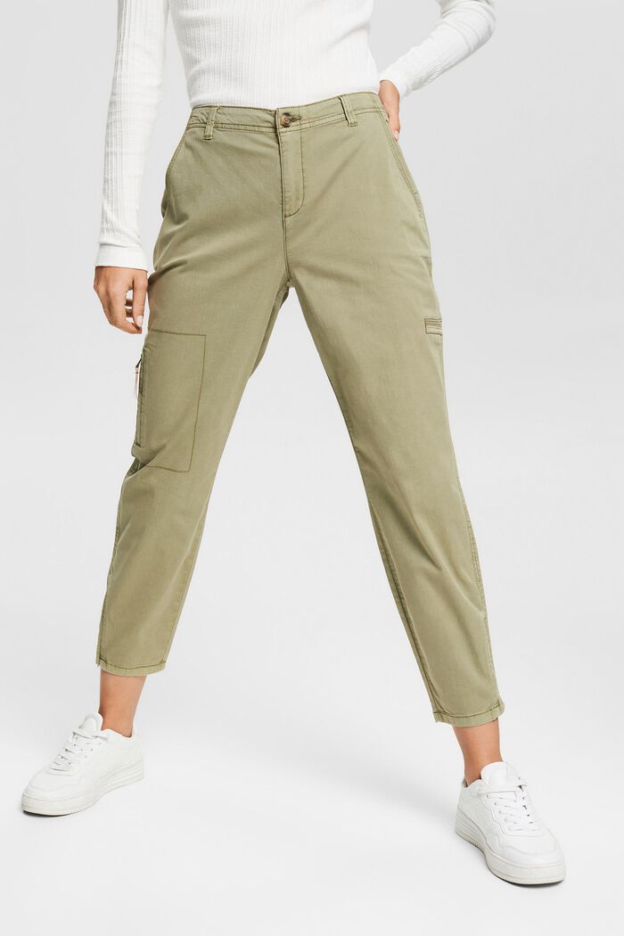 Trousers with decorative pockets, LIGHT KHAKI, overview
