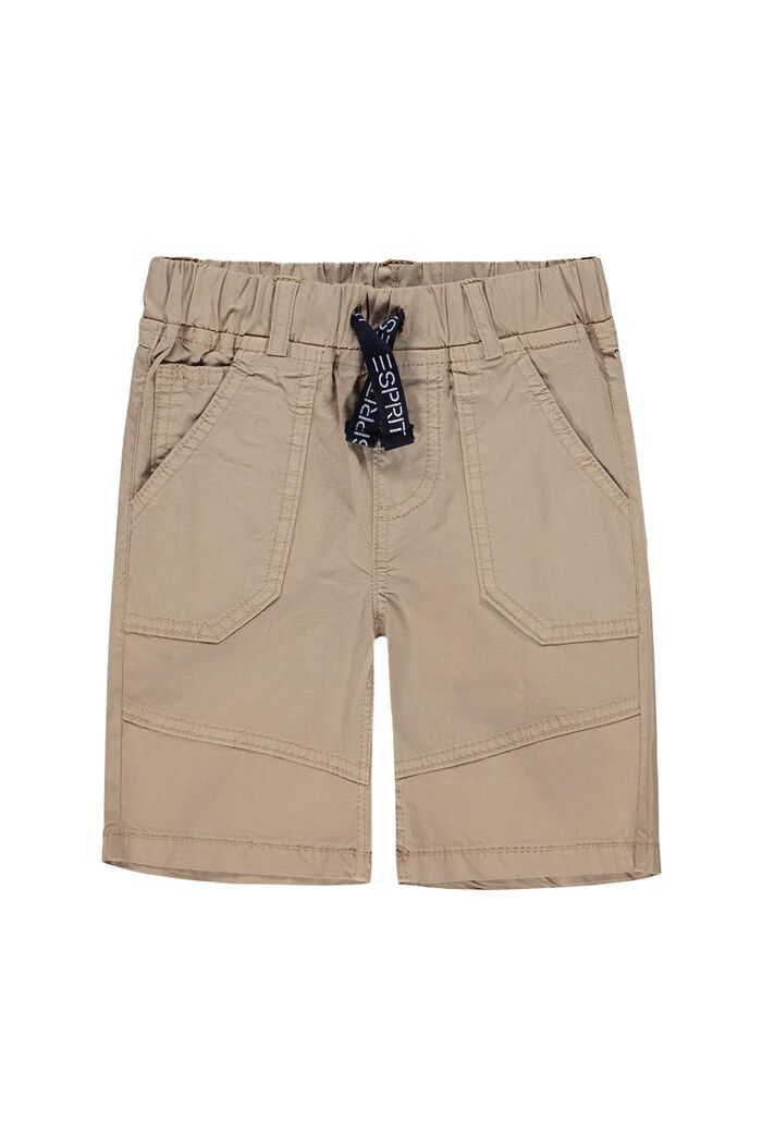 Woven shorts with elasticated drawstring waistband, CAMEL, detail image number 3