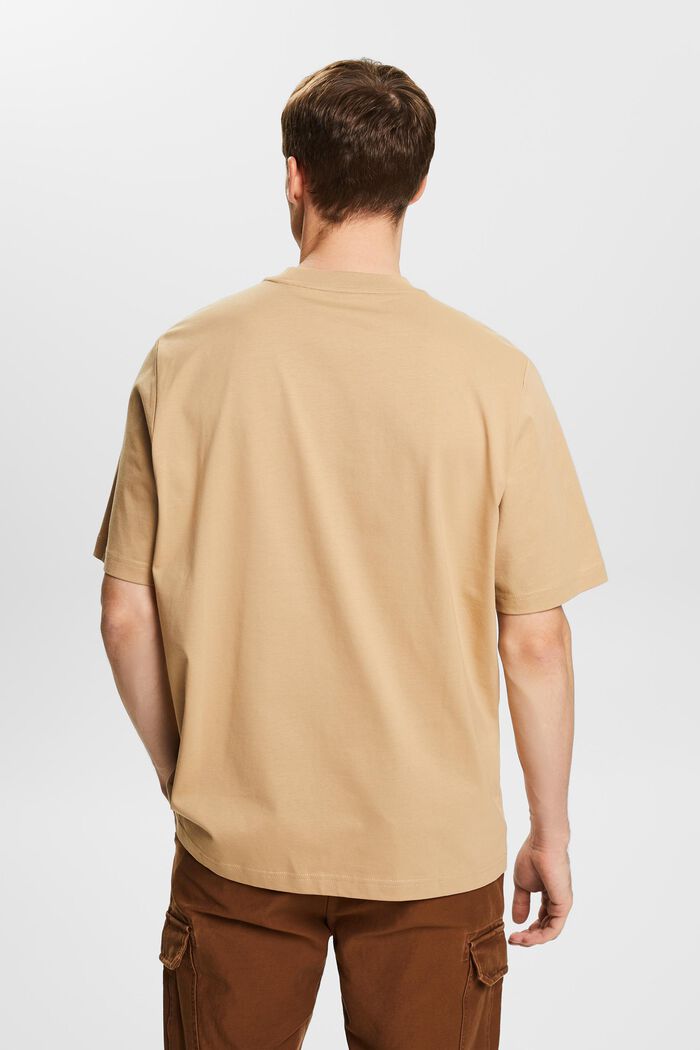 Unisex Printed Pima Cotton T-Shirt, BEIGE, detail image number 2