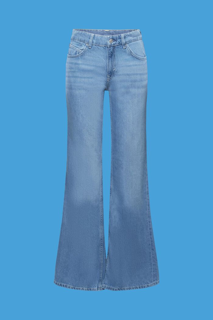 Mid-rise retro flared jeans, BLUE LIGHT WASHED, detail image number 5