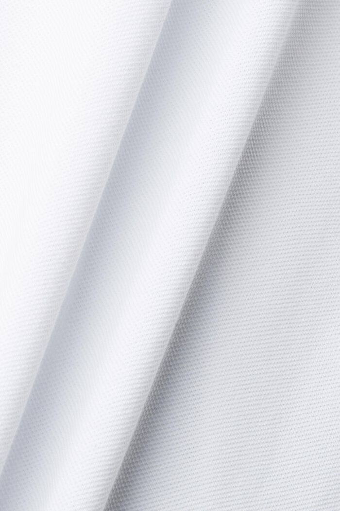 Cotton pique polo shirt with striped collar, WHITE, detail image number 5