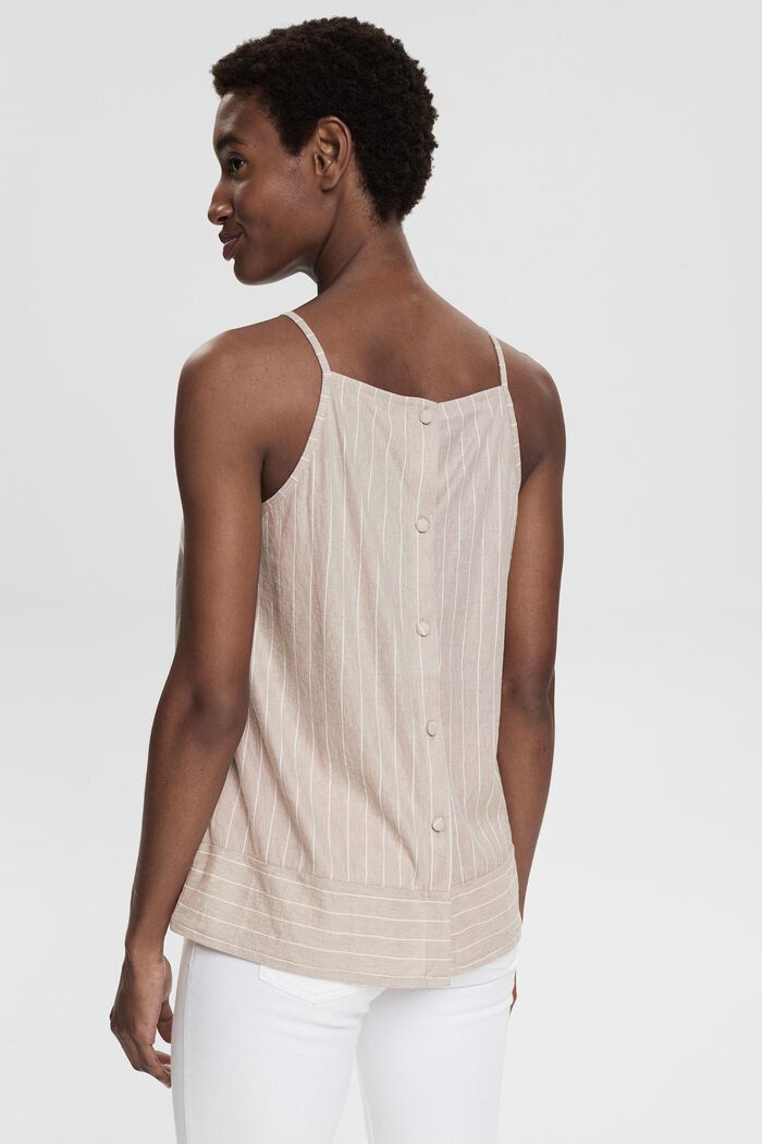 Strappy top with pinstripes and a button placket, TAUPE, detail image number 4