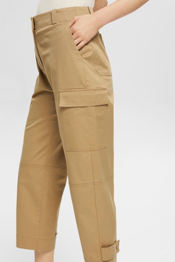 Cargo-style cropped trousers, KHAKI BEIGE, detail image number 2