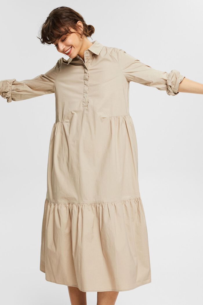 Maxi-length blouse dress, LIGHT TAUPE, detail image number 5
