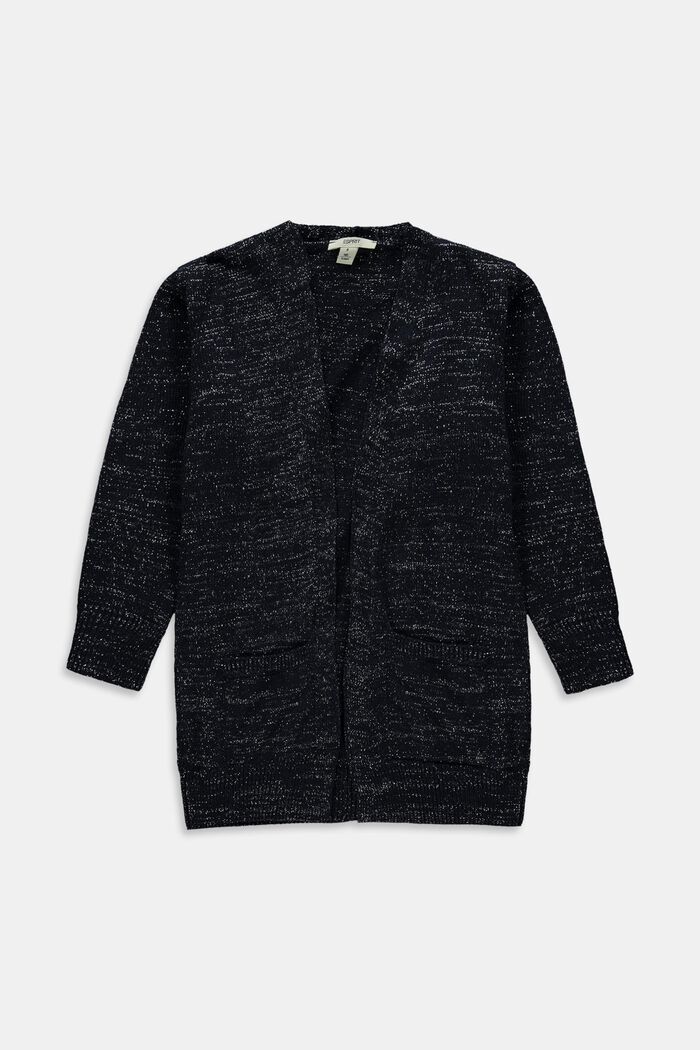 Cardigan with glitter, NAVY, detail image number 0