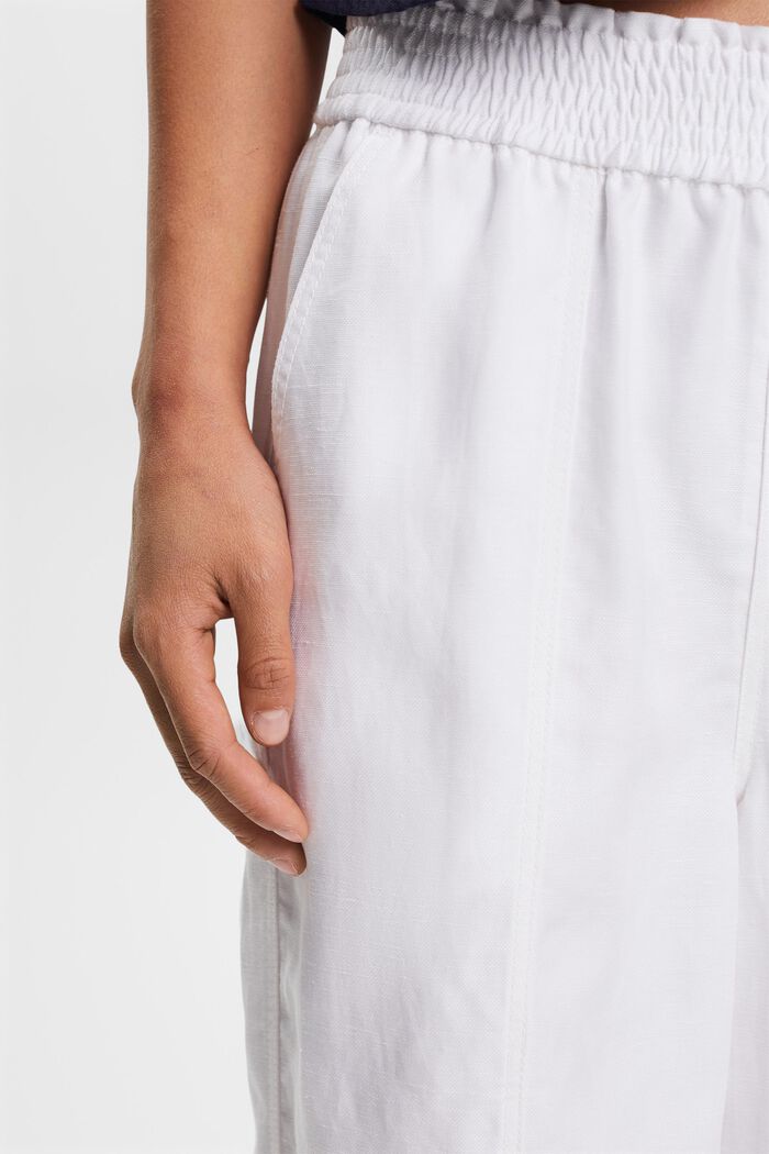 Wide leg pull-on trousers, linen blend, WHITE, detail image number 2
