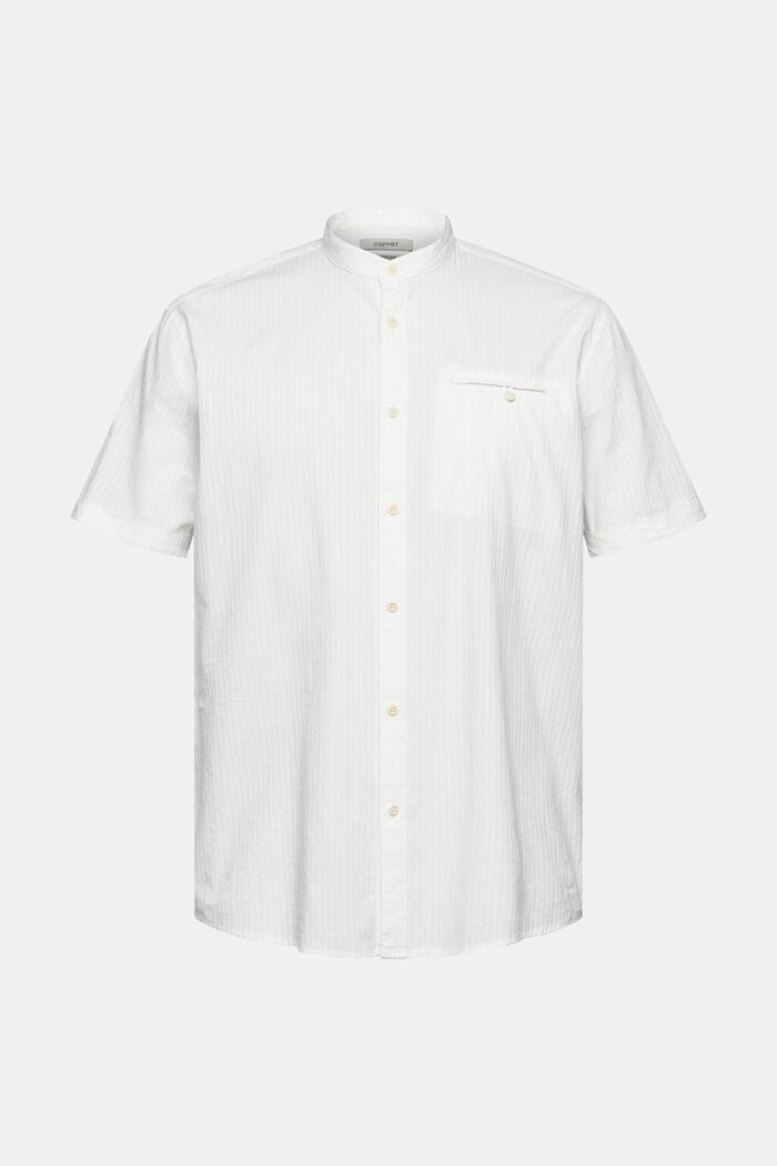 Shirt with a band collar, OFF WHITE, overview