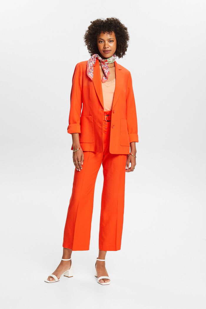 Mix and Match Single-Breasted Blazer, BRIGHT ORANGE, detail image number 1