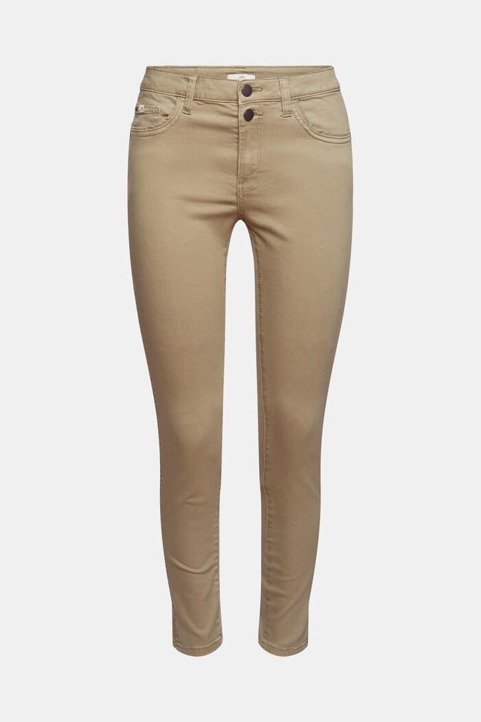 Stretch trousers with a double button