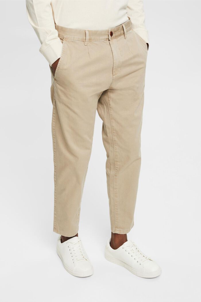 Cropped trousers, LIGHT BEIGE, detail image number 0
