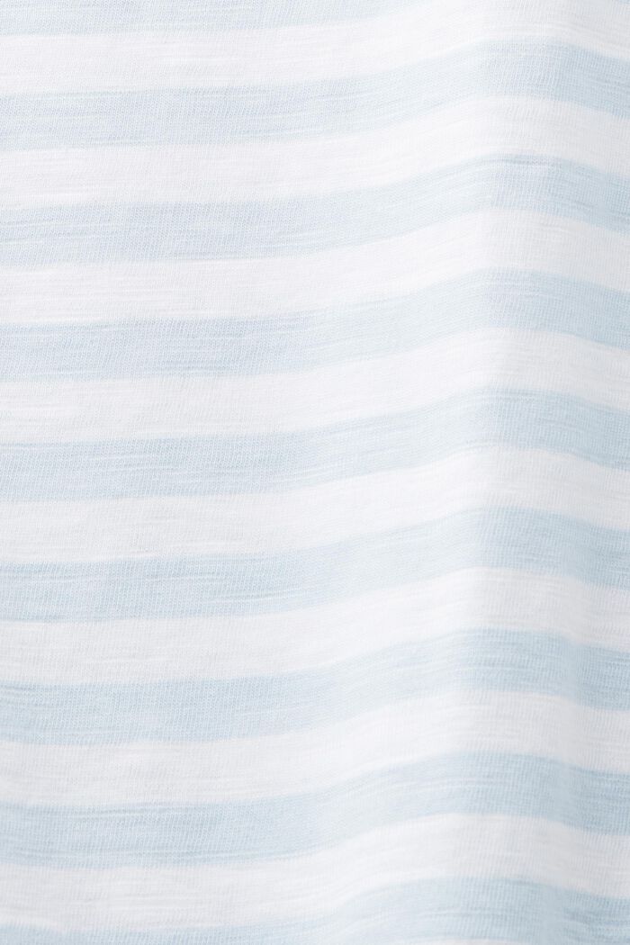 Striped roll edge t-shirt, NEW PASTEL BLUE, detail image number 6