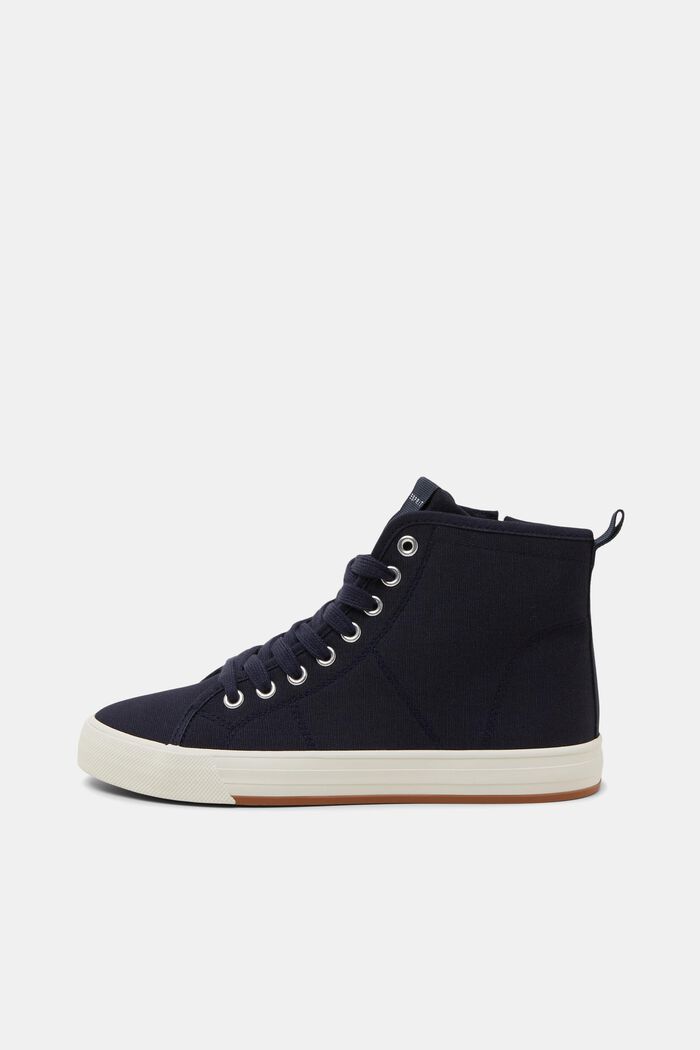 High-top canvas trainers, NAVY, detail image number 0