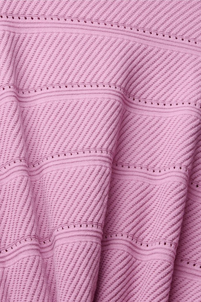 Short cardigan with knitted pattern, LILAC, detail image number 4