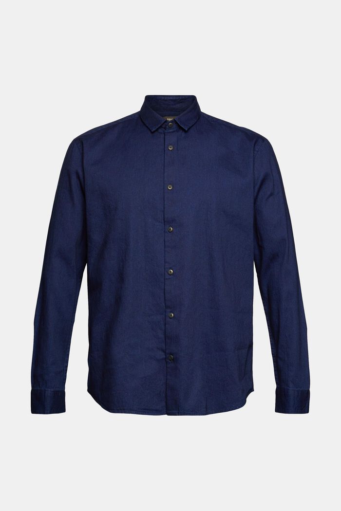 Cotton shirt in a denim look, BLUE DARK WASHED, detail image number 6