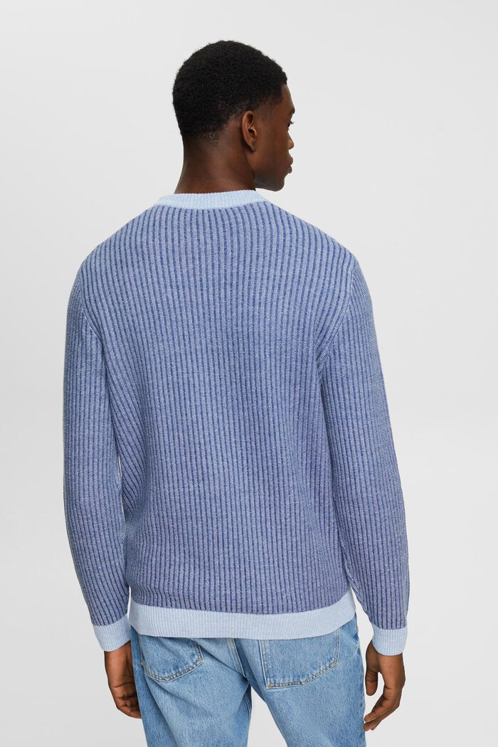 Two-coloured rib knit jumper, BLUE, detail image number 3
