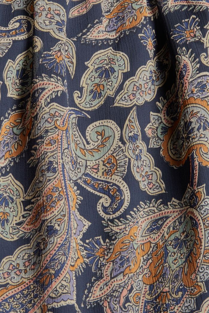 Recycled: Chiffon dress with a Paisley print, NAVY, detail image number 4