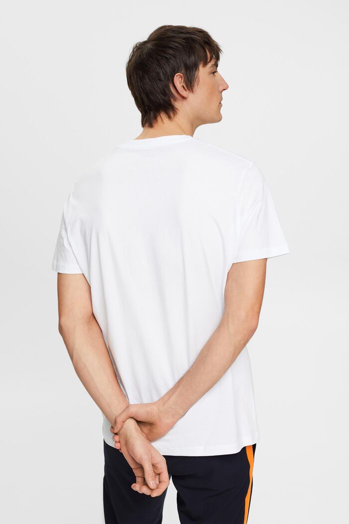 T-shirt with an appliquéd logo, organic cotton, WHITE, detail image number 3