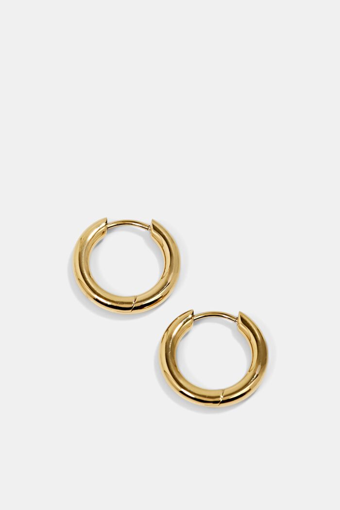 Small hoop earrings in stainless steel, GOLD, overview