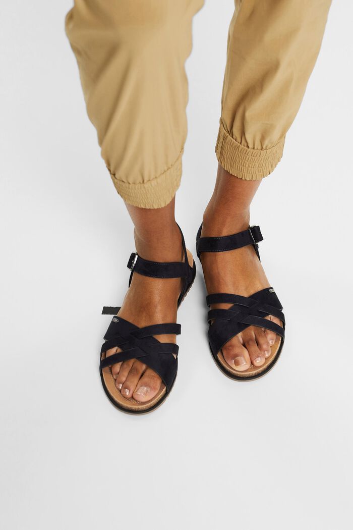 Sandals made of faux suede