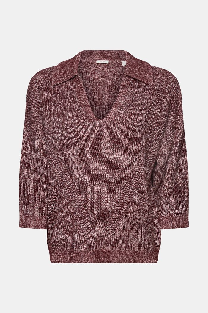 Polo neck jumper, cotton blend, AUBERGINE, detail image number 6