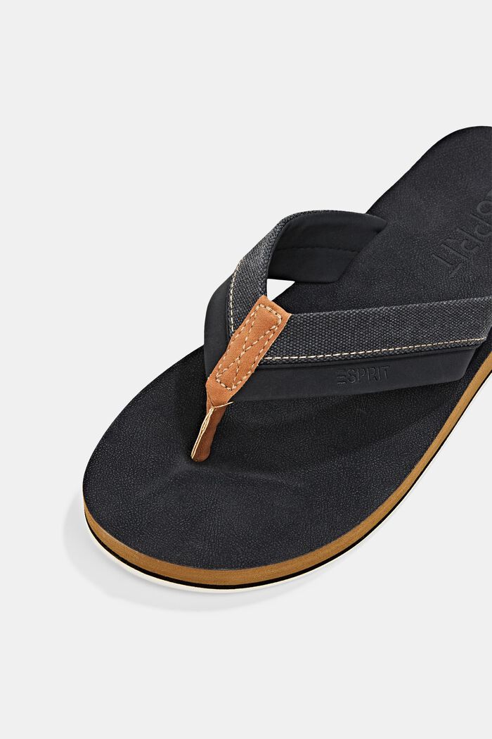 Thong sandals with material mix elements, BLACK, detail image number 5